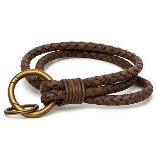 Zware bolo leren sleutelhanger "MOZ" Bruin