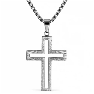 Croce Nera Milano Silver – kruisketting voor mannen