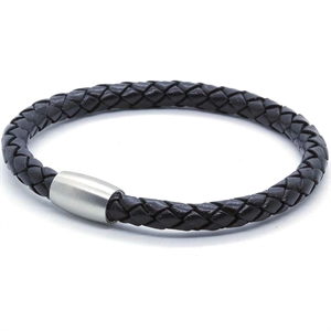Leren bolo armband met magnetische sluiting