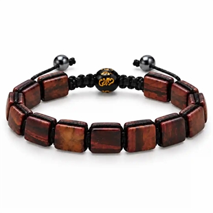 Lhasa – roodbruin macramé-armband voor mannen