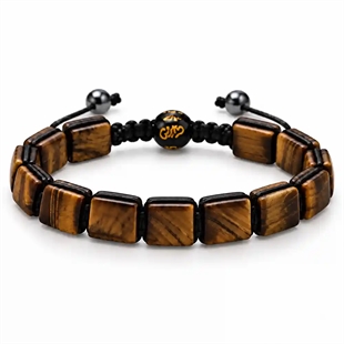 Lhasa Tiger Eye – macramé armband tijgeroog