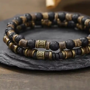 Lava Spirit – Herenarmband in lava- en natuurstenen 6mm