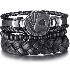 Poker zwart 3 armbanden in een.