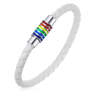 White Pride Armband in regenboog kleuren