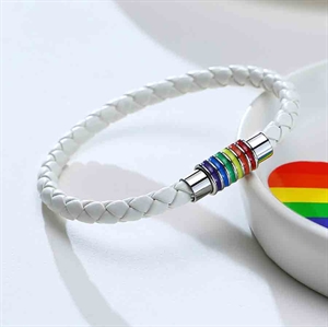 White Pride Armband in regenboog kleuren