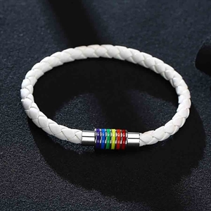 White Pride Armband in regenboog kleuren