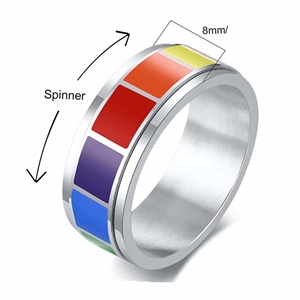 Spinning Pride ring in regenboogkleuren