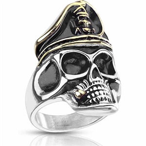 Captain Skull - mannenring in staal.