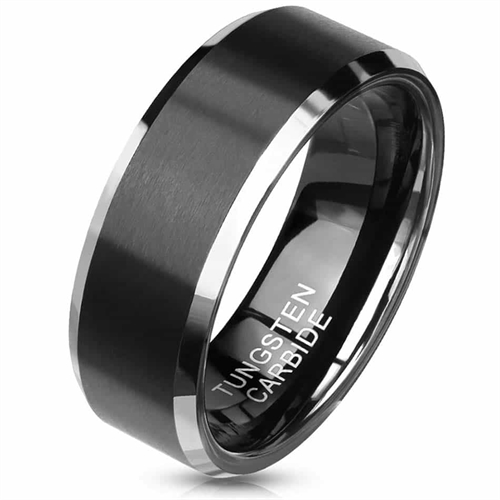 Krug zwarte wolfraamcarbide ring