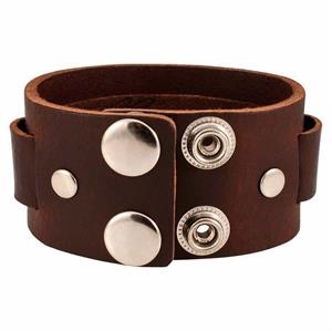 Vintage snap lederen armband zwaar