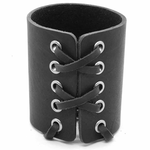 Rock leren armband zwart