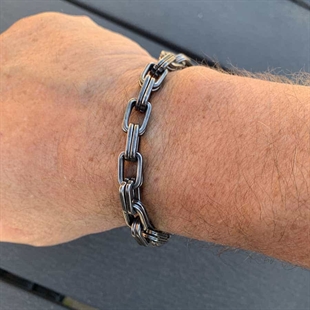 Oude II oxy. stalen armband Dubbele schakel