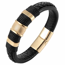 Gouden zwarte Crawe heren armband.