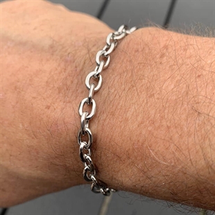 Armband eenvoudig in roestvrij staal 6mm "Chain"