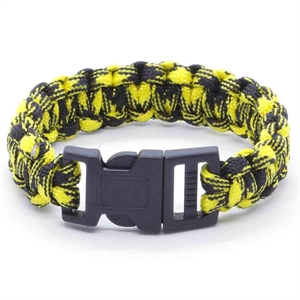 Geel/Zwart paracord armband 21 cm