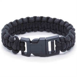 Zwarte paracord armband 21 cm