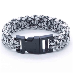 Wit-zwarte paracord armband 21 cm