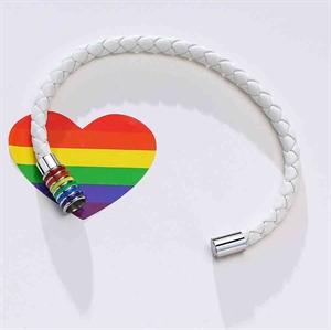 White Pride Armband in regenboog kleuren