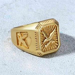 Eagle goud roestvrij stalen ring