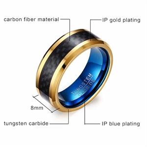 Fiber wolfraam ring "Blue"