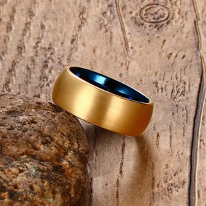 Goud/Blauw wolfraam ring