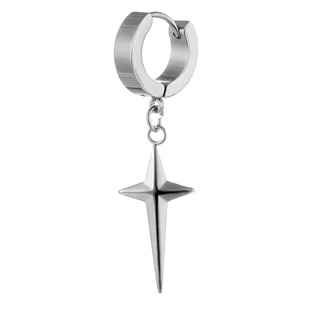 Grote sterren oorbel van roestvrij staal.