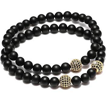 2 parel armbanden "Onyx"