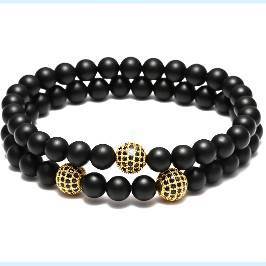 2 parel armbanden "Onyx"