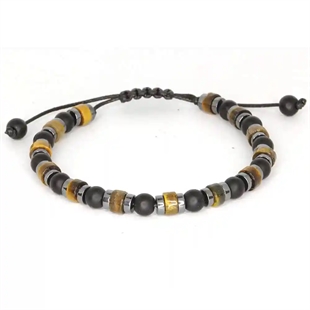 Armbandenset – Leren armband & Parelarmband in mannelijk design