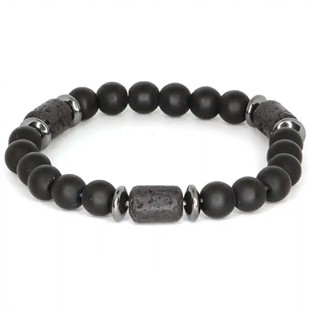 zwart parelarmband voor mannen