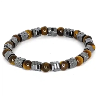 Tiger – Herenarmband met Tiger Eye en Hematiet 8 mm
