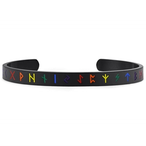 Zwarte Chen Pride armband in staal.