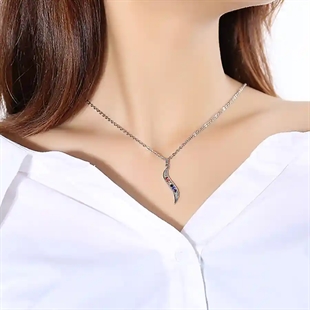 Pride Wave ketting in roestvrij staal met regenboogkleurige stenen – LGBT+ sieraad