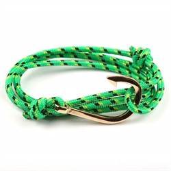 Groene zeemanskoord armband