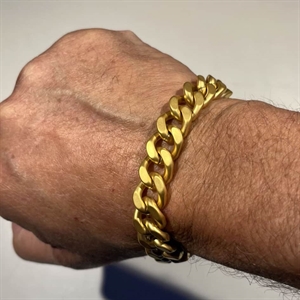 Matte gouden vierkante armband in roestvrij staal / 1,2 cm