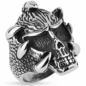 Boze skullface biker ring