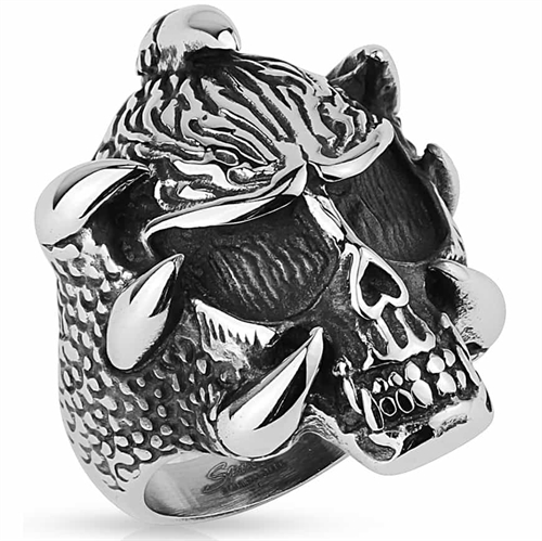 Boze skullface biker ring