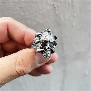 Boze skullface biker ring