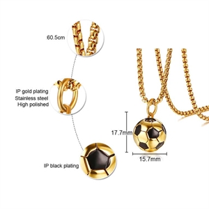 Ketting "Gouden Voetbal" Roestvrij staal.