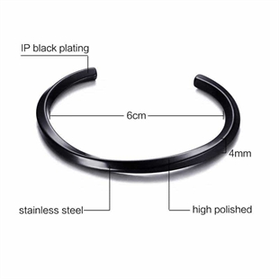 Bangle Schroef Armband in IP Blackcoat staal