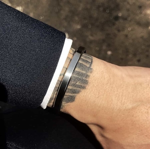 Nate armband roestvrij staal blackcoatet