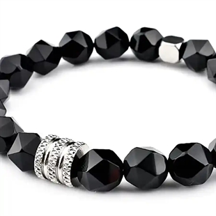 zwart kralenarmband voor mannen
