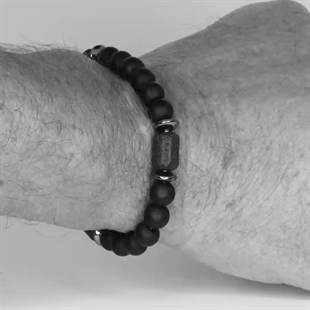 zwart parelarmband voor mannen