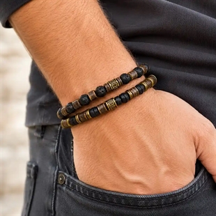 Lava Spirit – Herenarmband in lava- en natuurstenen 6mm
