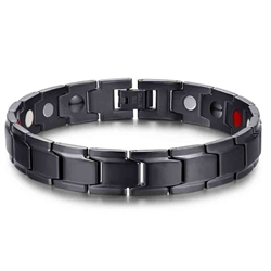 Magneetarmband in zwart mat staal