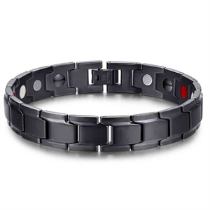 Magneetarmband in zwart mat staal