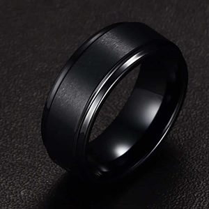 Panther wolfraam-ring mat zwart hardmetaal