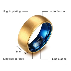 Goud/Blauw wolfraam ring