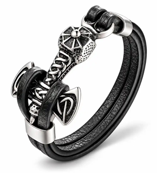 Thors-hammer armband staal