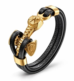 Thor's Hammer armband verguld staal